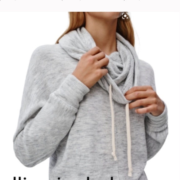 Aritzia TNA Cowl Neck Hoodie Clifton sweater - Light Gray - Picture 1 of 6